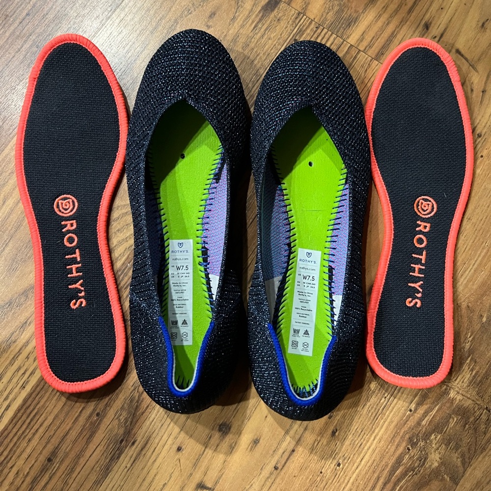 Rothy's Black Friday 2019 limited edition Flats, Midnight navy sparkle, size 7.5